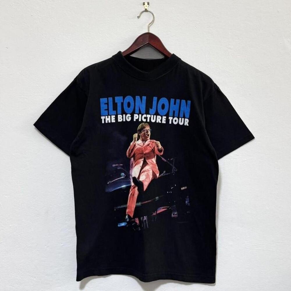 Elton John 2001 Tour Black Cotton Tee Size L